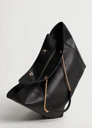 Нова сумка шоппер mango mng манго / велика сумка / чорний шоппер3 фото