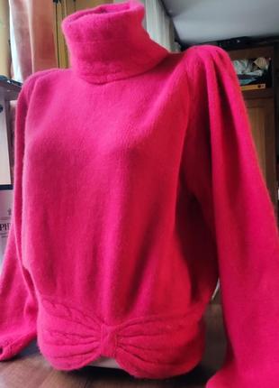 Вінтажний светр коралового кольору ангора, вовна 40-42