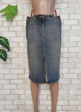 Новая джинсовая юбка миди в светлом серо-синем  цвете, размер с-м