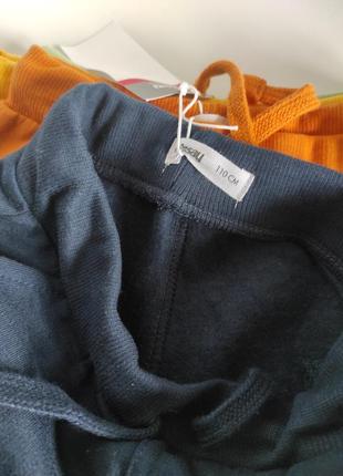 Трикотажные брюки утепленные джоггеры синие бежевые желтые оранжевые 5 лет мальчику 110 рост4 фото