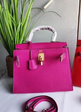 Яскрава рожева малинова сумка сафьянова,  брендова сумка