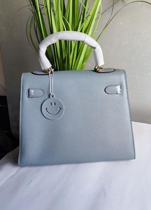 Голубая брендовая сумка сафьяновая3 фото