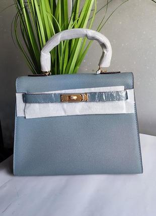 Блакитна брендова  сумка  саф'янова