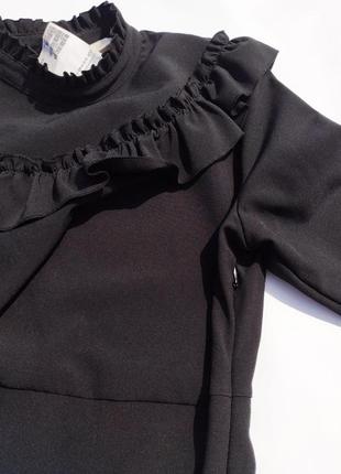 Чёрное платье с рюшами h&m осень9 фото