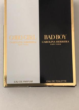 Carolina herrera bad boy + good girl набор пробников каролина хенера бедбой гулл. акция 1+1=3