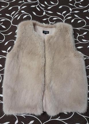 Жилетка меховая женская, размер s, фирмы topshop