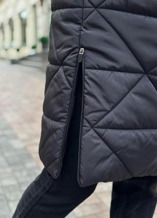 Мужская зимняя парка черная до -25*с длинная куртка пуховик с капюшоном до колен (bon)3 фото