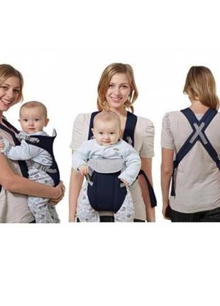 Рюкзак-кенгуру для дітей слінг-переноска baby carriers en71 від 3 місяців синій1 фото