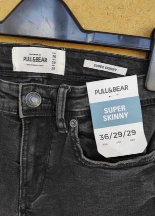 Плотные джинсы скини средняя посадка стрейтч pull&bear маленький размер6 фото