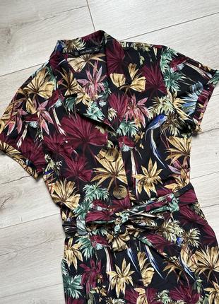 Комбінезон штанами з тропічним квітковим принтом zara3 фото