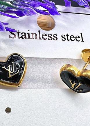 Серьги из медицинского золота stainless steel, xuping позолоченные