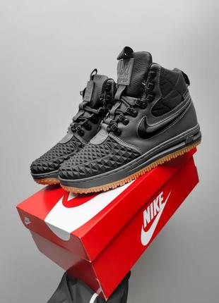 Мужские зимние кроссовки nike lunar force duckboot серые кожаные до -21*с с мехом найк лунар (bon)8 фото