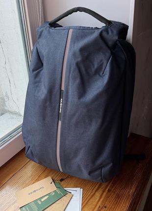 Рюкзак антиворий samsonite travel backpack 15.6" securipak blue1 фото