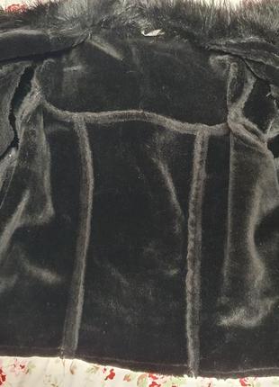 Косуха, штучная дубленка черная р.202 фото