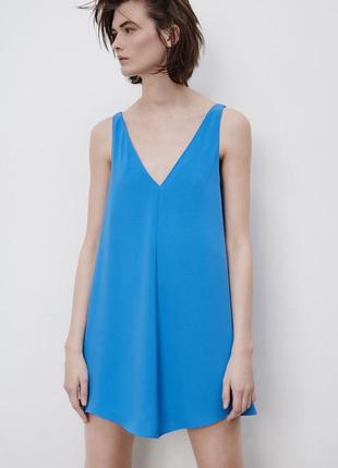 Чудова якісна літня сукня міні успішного іспанського бренду zara1 фото