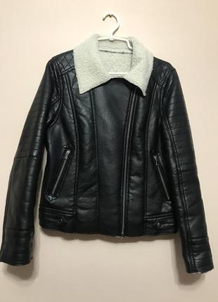 Косуха, куртка авиатор, кожаная куртка zara2 фото