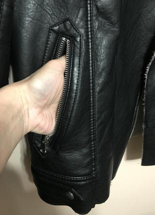 Косуха, куртка авиатор, кожаная куртка zara7 фото