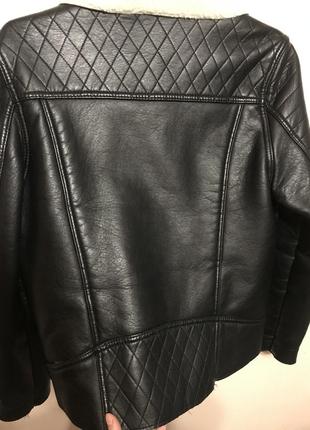 Косуха, куртка авиатор, кожаная куртка zara3 фото
