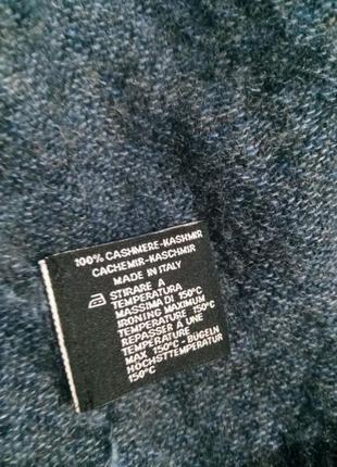 Кашемировый серо-синий шарф 160х43, итальялия3 фото