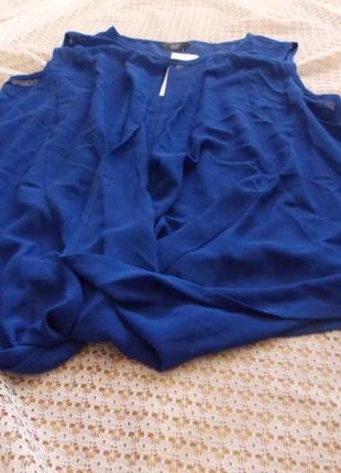 Шифонова стильна блуза на запах кольору кобальт f&f4 фото