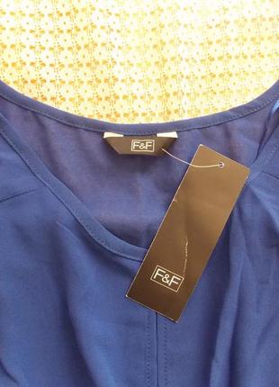Шифонова стильна блуза на запах кольору кобальт f&f6 фото