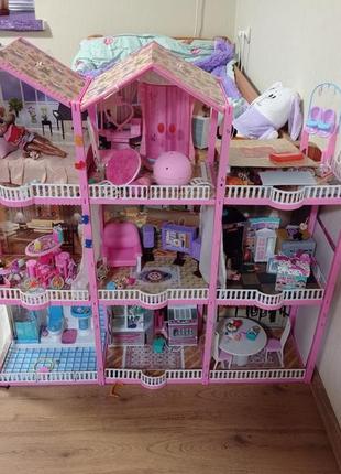 Дом домик для кукол с мебелью