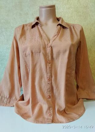 Рубашка, блузка, блуза, блуза из натуральной ткани, блуза свободного кроя, блуза с рукавом 3/41 фото