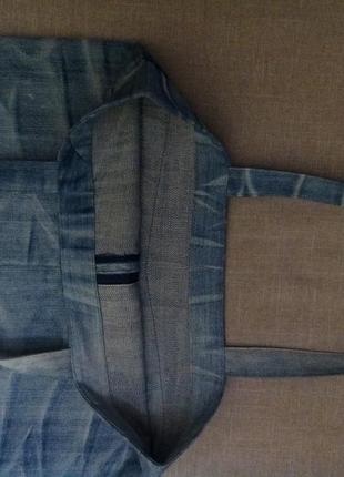 Сумка для покупок, торбина, шопер, екосумка з джинсової тканини4 фото