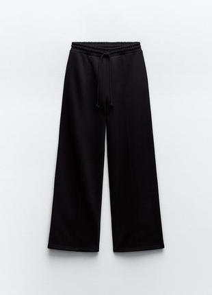Теплые, широкие брюки (брюки, кюлоты) zara, коллекция 2023, размер s