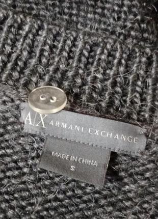 Брендовый шерстяной стильный кардиган р. s от armani exchange воротник отстегивается4 фото