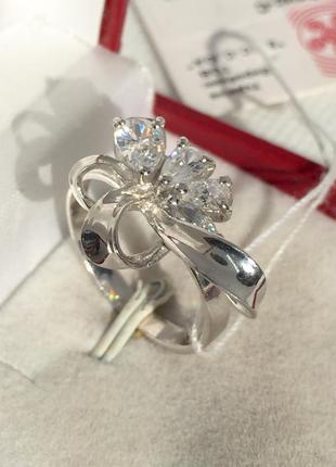 Нова родована срібна каблучка фіаніти срібло 925 проби