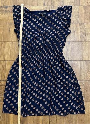 Платье сарафан из хлопка с принтом в цветок нежное цвет синий размер xs s m l4 фото