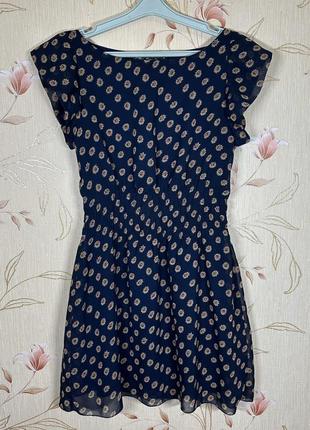 Платье сарафан из хлопка с принтом в цветок нежное цвет синий размер xs s m l9 фото