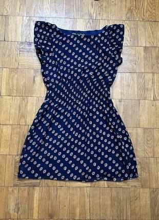 Шифоновое платье цвет синий принт цветочный размер xs s m l10 фото