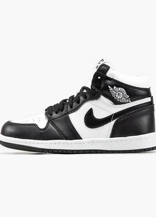 Зимові кросівки nike air jordan 1 з хутром jordan кросівки високі шкіряні