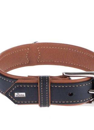 Нашийник hunter canadian dog collar - black / cognac