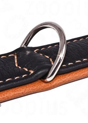 Нашийник hunter canadian dog collar - black / cognac3 фото