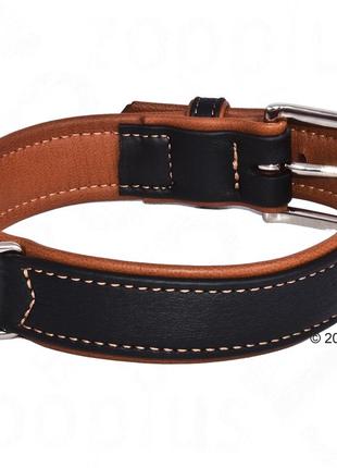 Нашийник hunter canadian dog collar - black / cognac2 фото