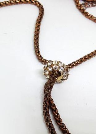 🏺💛 оригінальне кольє-сотуар ланцюжок з пензликами і перлами в стилі вінтаж від h&m5 фото