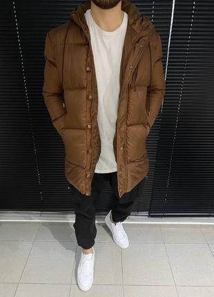 Топова чоловіча подовжена зимова куртка якісна до -20 тепла турецького виробництва молодіжна