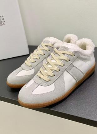 Кеды кроссовки зимние на овчине maison margiela mm6