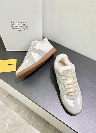 Кеды кроссовки зимние на овчине maison margiela mm6 — цена 4800