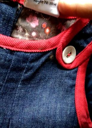 Стильний джинсовий сарафан на дівчинку 9-12 міс. і більш весна-літо3 фото