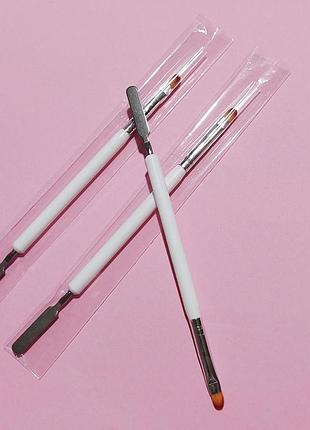 Пензлик шпатель для манікюру, пензлик шпатель для полігелю  пензлик для полігеля