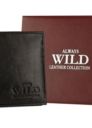 Кошелек мужской кожаный always wild n2002-vtk-box-4565 коричневый1 фото