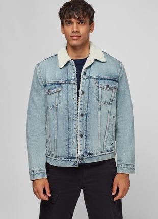 Джинсова куртка levi’s sherpa xl