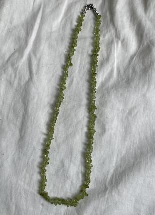 Бусы натуральный хризолит зеленый1 фото