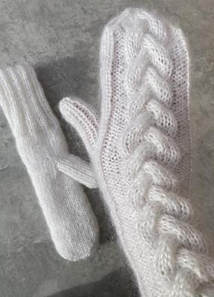 Митенки zara рукавички стильные пушистые варежки