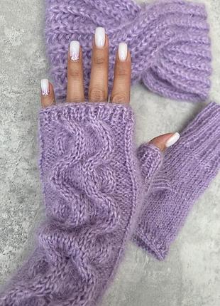 Митенки zara рукавички стильные пушистые варежки