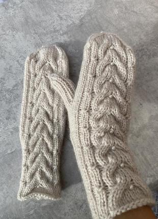 Митенки zara рукавички стильные пушистые варежки